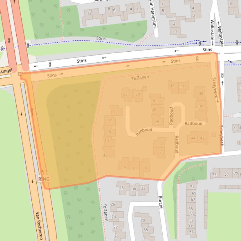 Kaart van postcodegebied 7608JK.