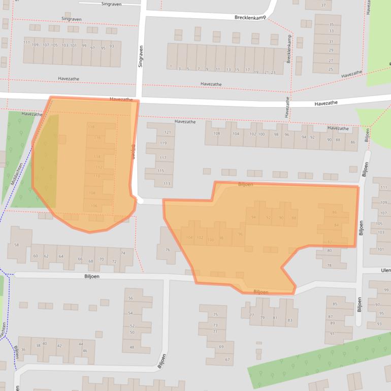 Kaart van postcodegebied 7608MD.