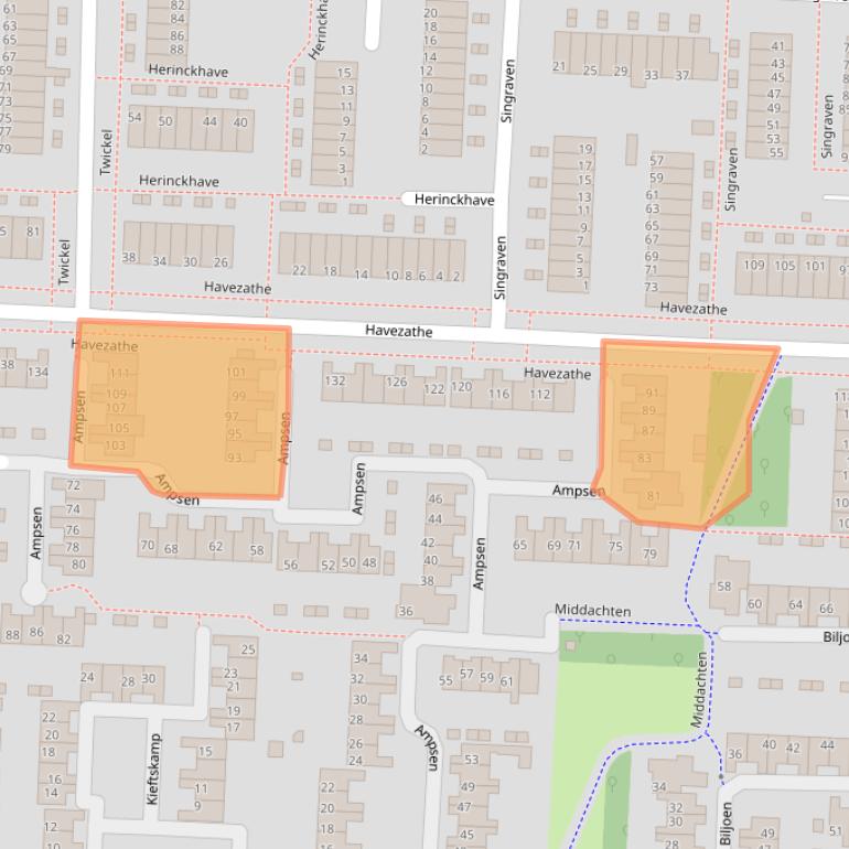 Kaart van postcodegebied 7608MT.