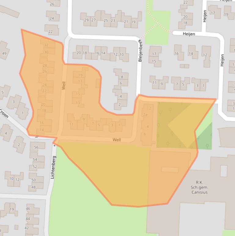 Kaart van postcodegebied 7608NJ.