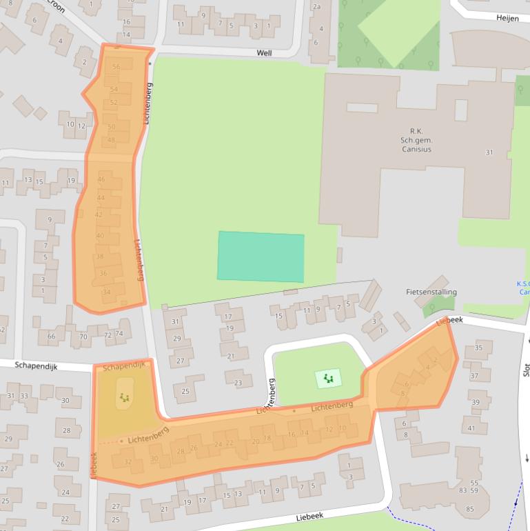 Kaart van postcodegebied 7608NL.