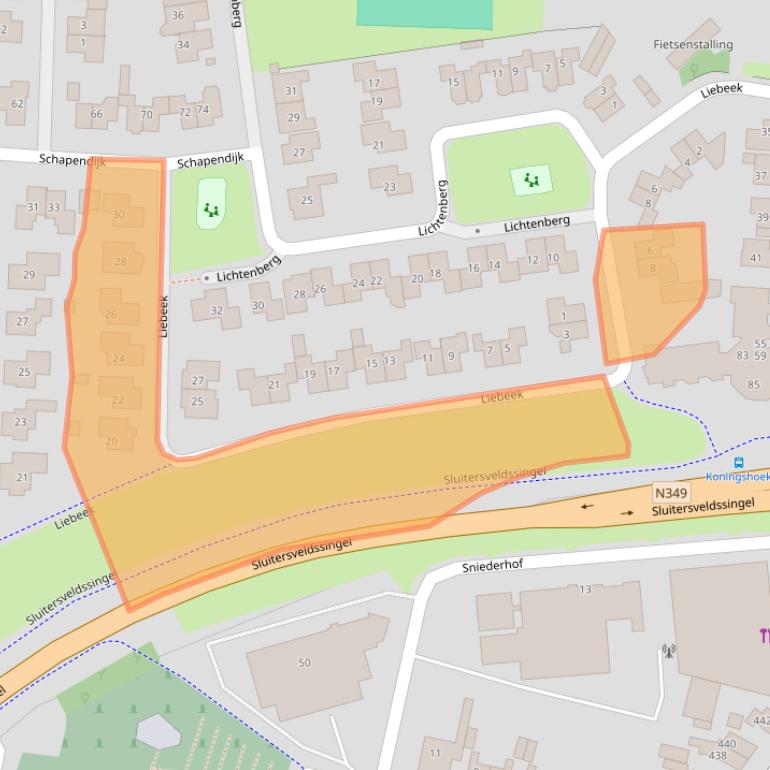 Kaart van postcodegebied 7608NP.