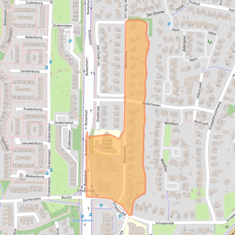 Kaart van postcodegebied 7608RN.