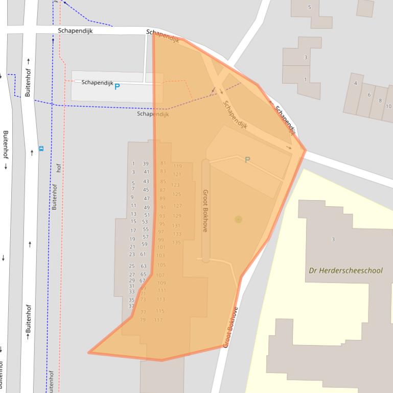 Kaart van postcodegebied 7608RZ.