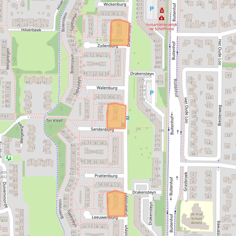 Kaart van postcodegebied 7608TJ.