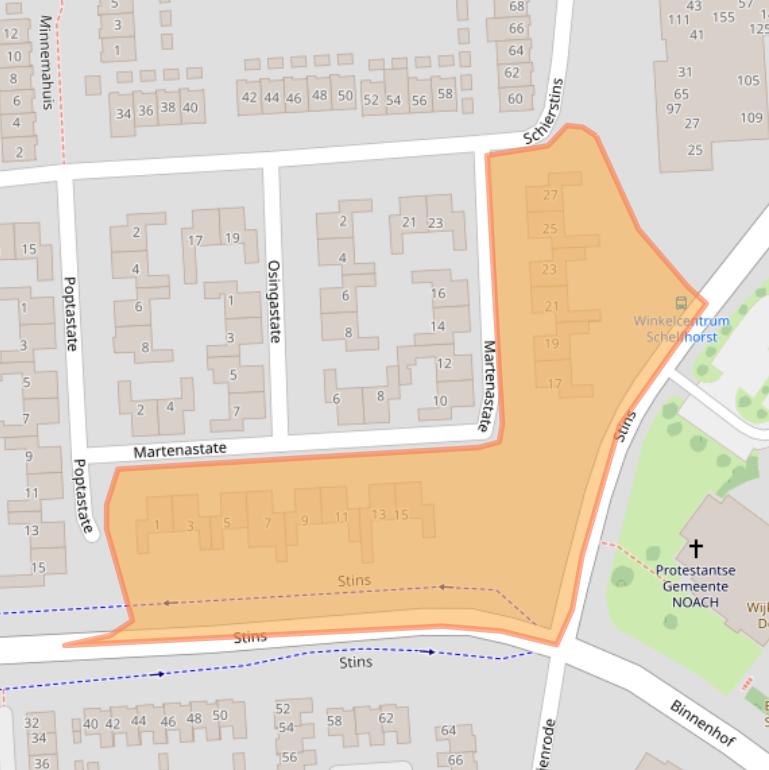 Kaart van postcodegebied 7608XT.