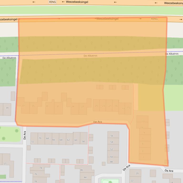 Kaart van postcodegebied 7609AJ.
