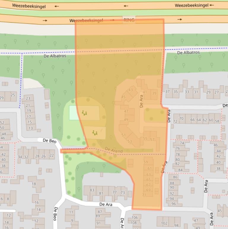 Kaart van postcodegebied 7609AK.