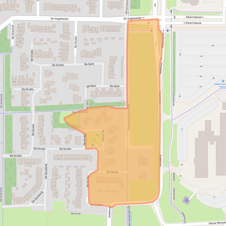 Kaart van postcodegebied 7609DB.