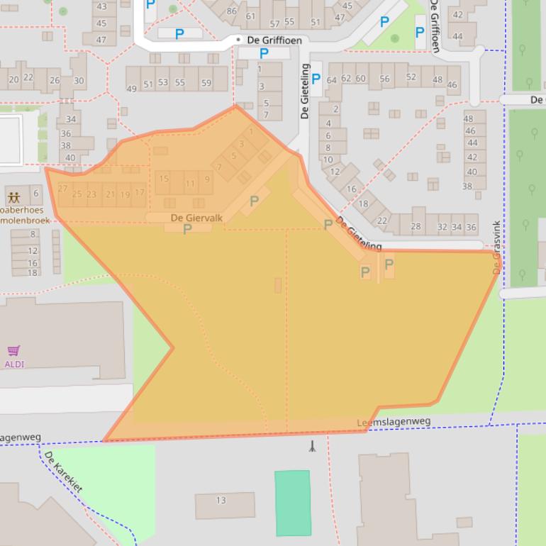 Kaart van postcodegebied 7609DX.