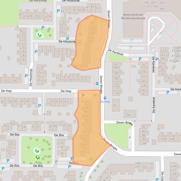 Kaart van postcodegebied 7609GC.