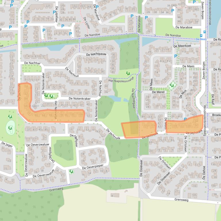 Kaart van postcodegebied 7609JA.