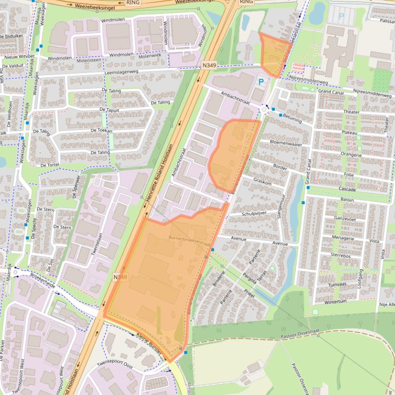 Kaart van postcodegebied 7609PK.
