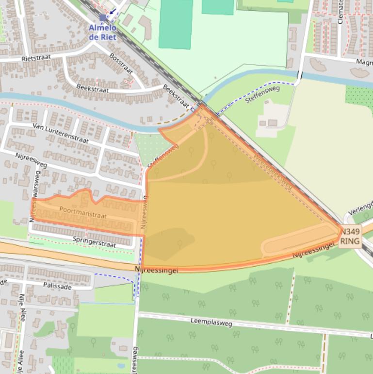 Kaart van postcodegebied 7609PL.