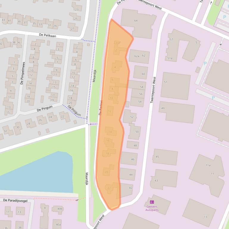 Kaart van postcodegebied 7609RH.