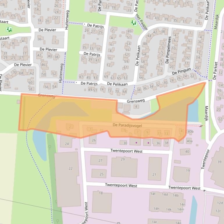 Kaart van postcodegebied 7609RJ.