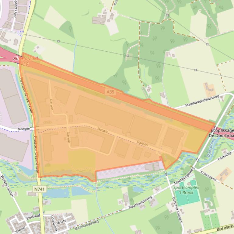 Kaart van postcodegebied 7609RL.