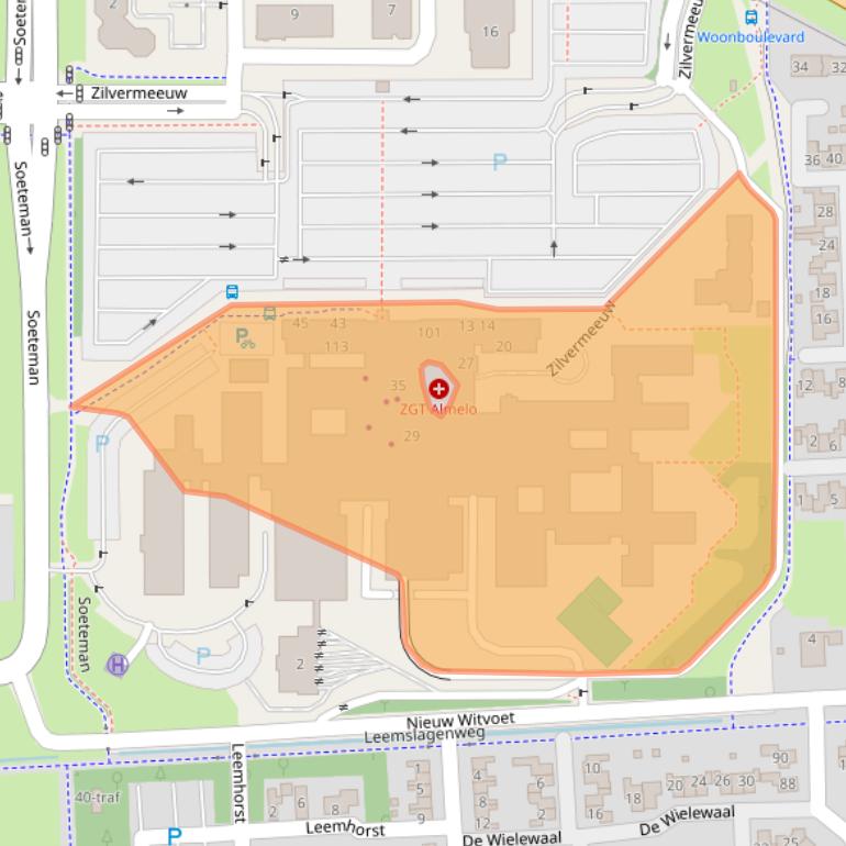 Kaart van postcodegebied 7609RZ.