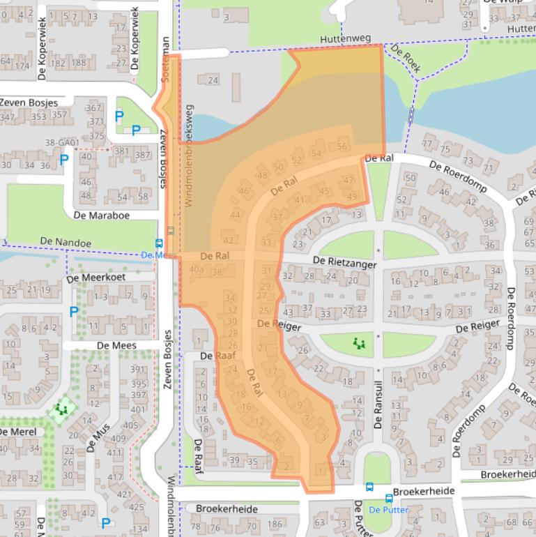Kaart van postcodegebied 7609WJ.