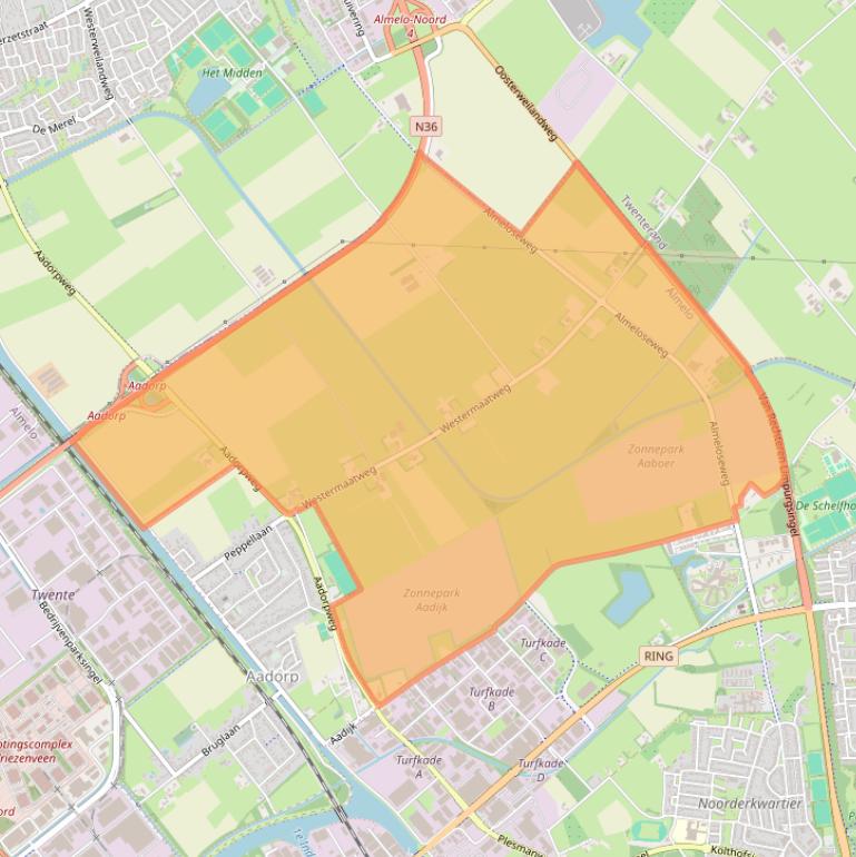 Kaart van postcodegebied 7610.