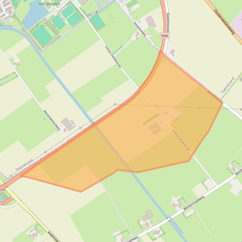 Kaart van postcodegebied 7610AG.