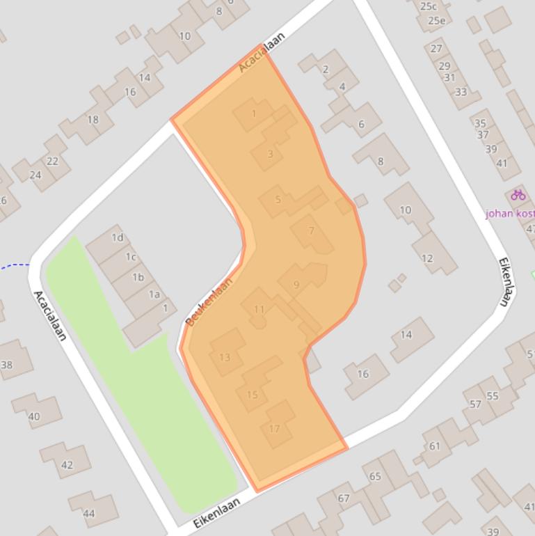 Kaart van postcodegebied 7611AS.