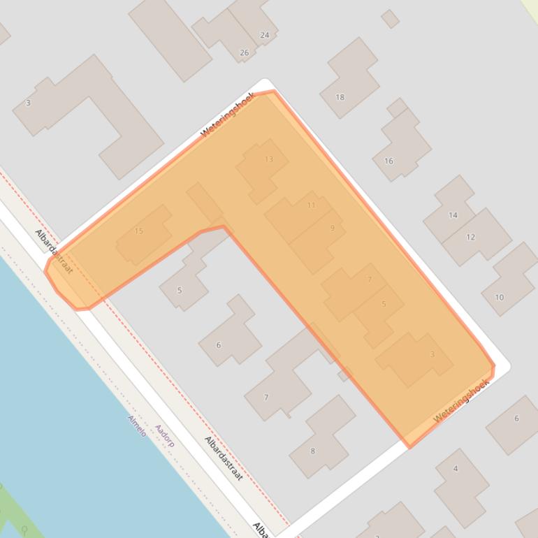 Kaart van postcodegebied 7611CA.