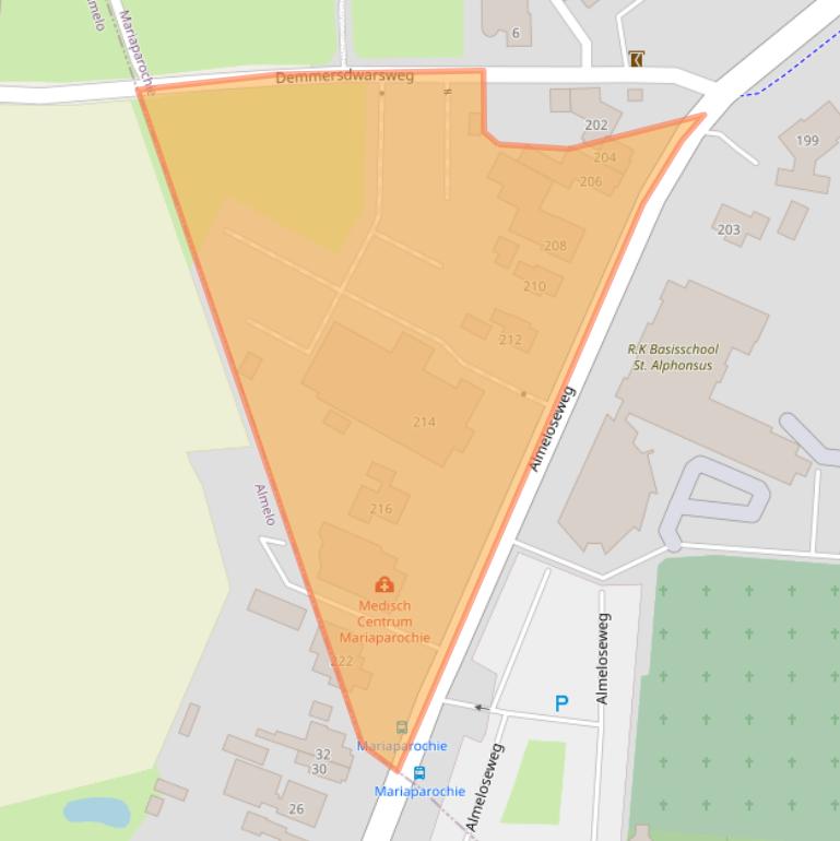 Kaart van postcodegebied 7614LC.