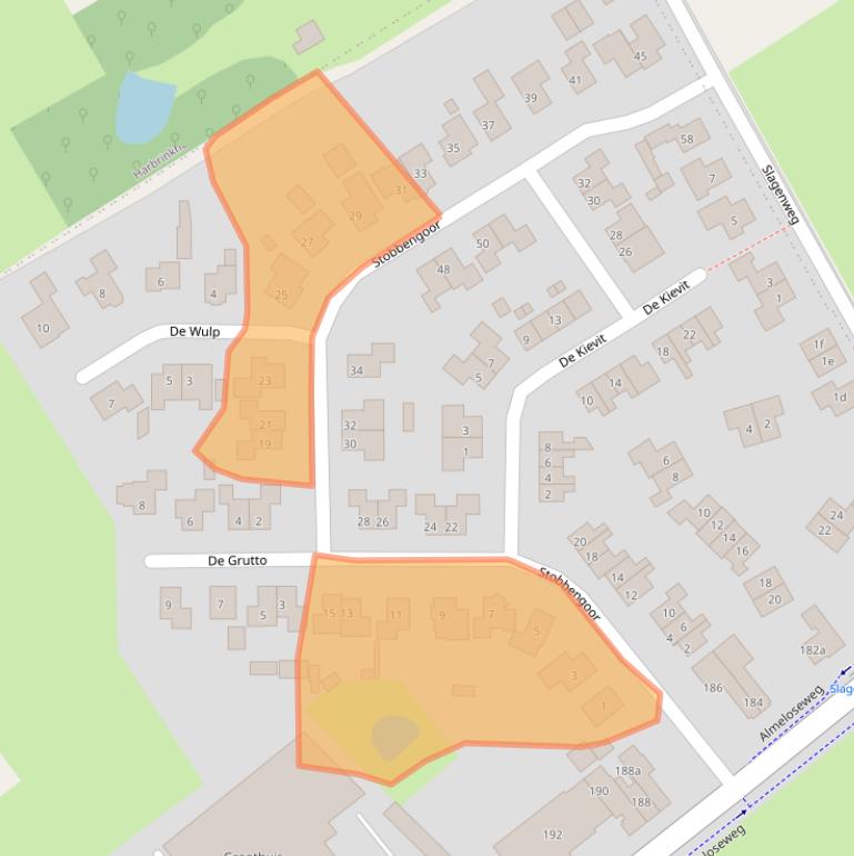 Kaart van postcodegebied 7614LM.