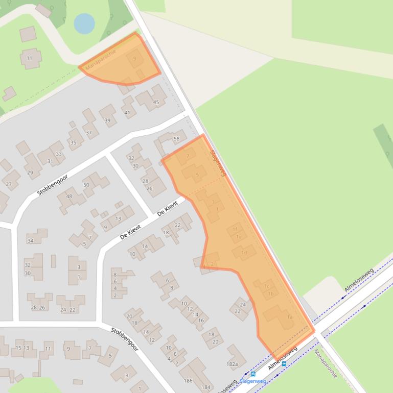 Kaart van postcodegebied 7614LS.