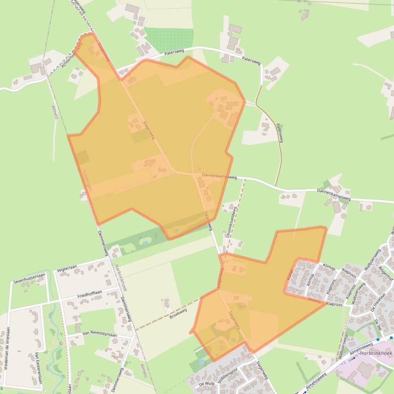 Kaart van postcodegebied 7615NJ.