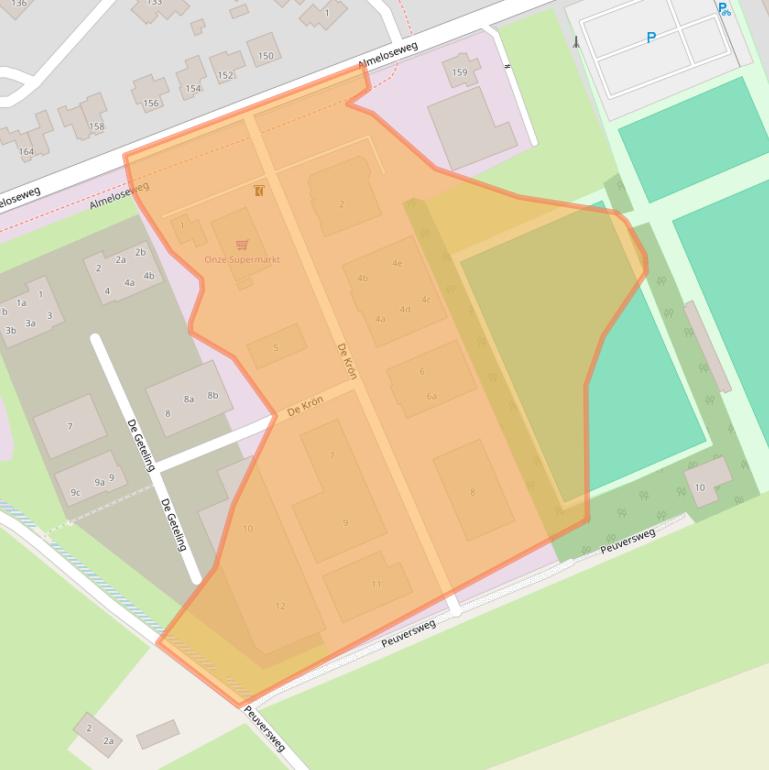 Kaart van postcodegebied 7615PZ.