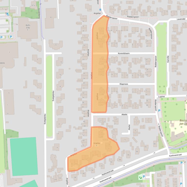 Kaart van postcodegebied 7621AK.