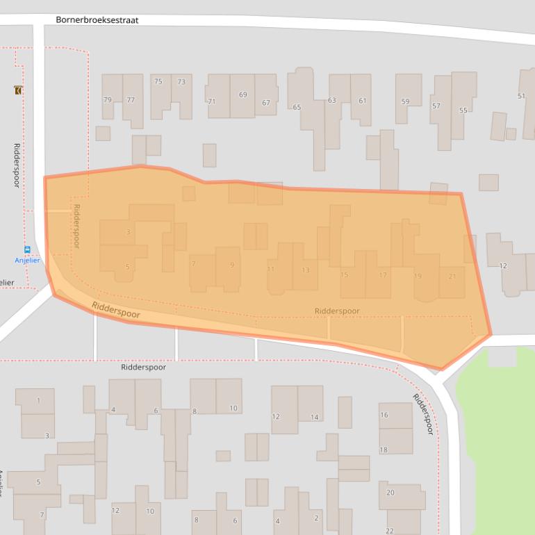 Kaart van postcodegebied 7621AS.