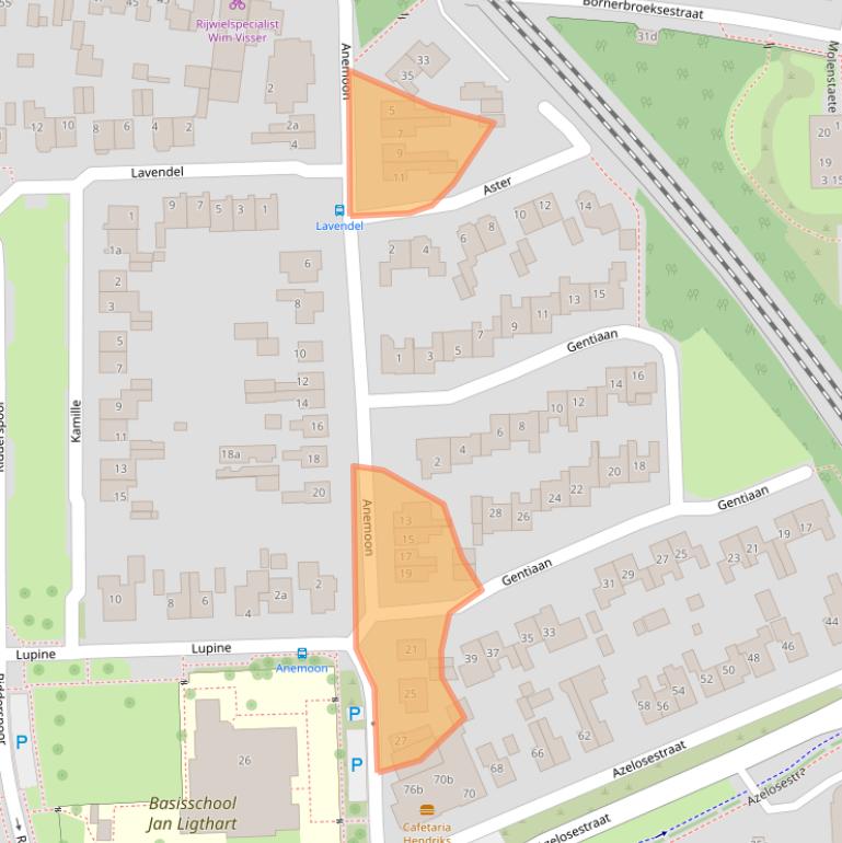 Kaart van postcodegebied 7621AX.