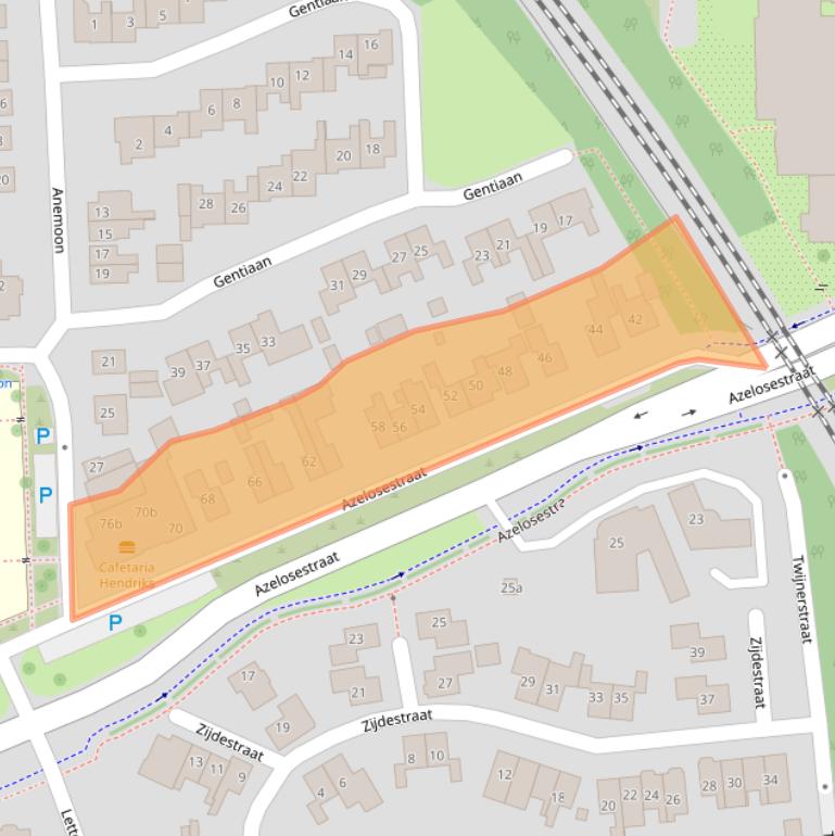 Kaart van postcodegebied 7621BB.