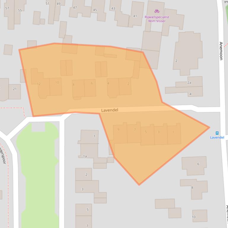 Kaart van postcodegebied 7621BL.