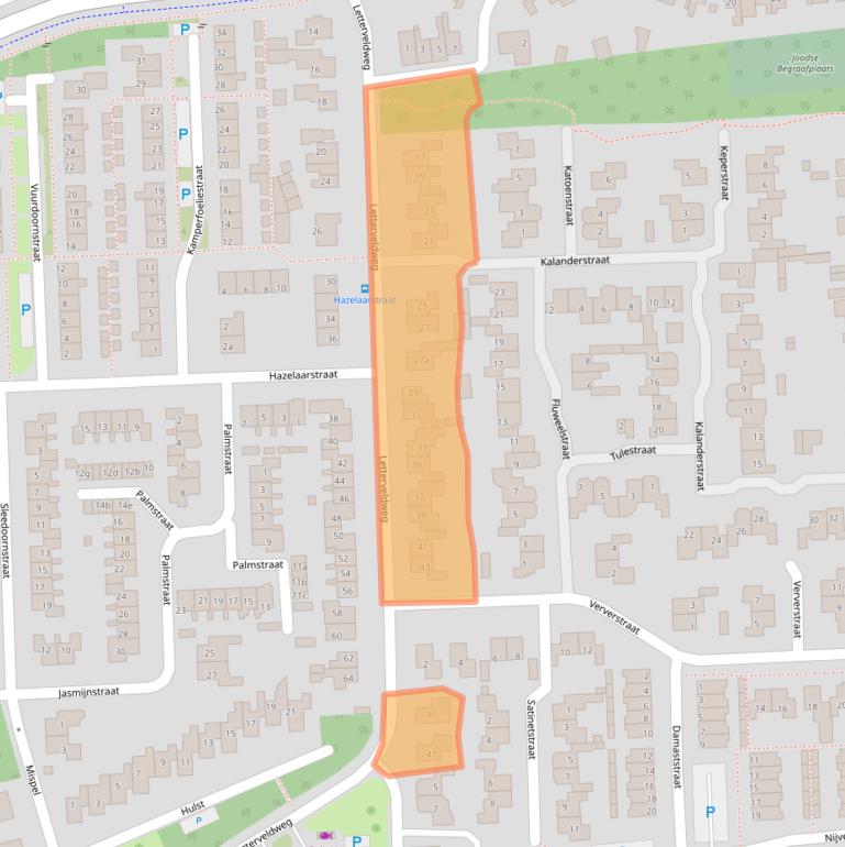 Kaart van postcodegebied 7621CA.