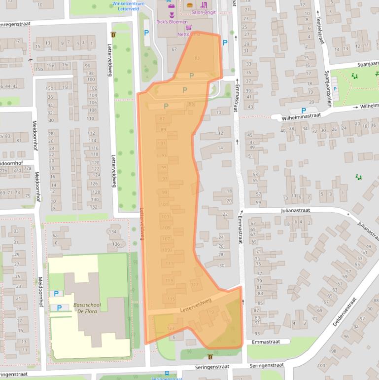 Kaart van postcodegebied 7621CC.