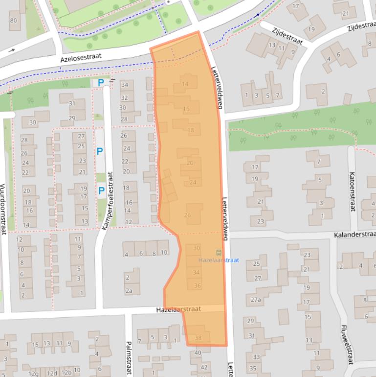 Kaart van postcodegebied 7621CD.