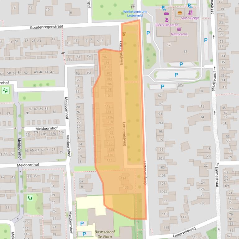Kaart van postcodegebied 7621CG.