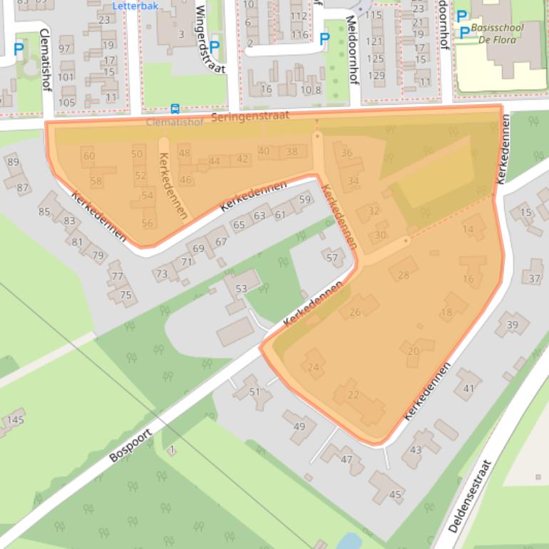 Kaart van postcodegebied 7621ED.