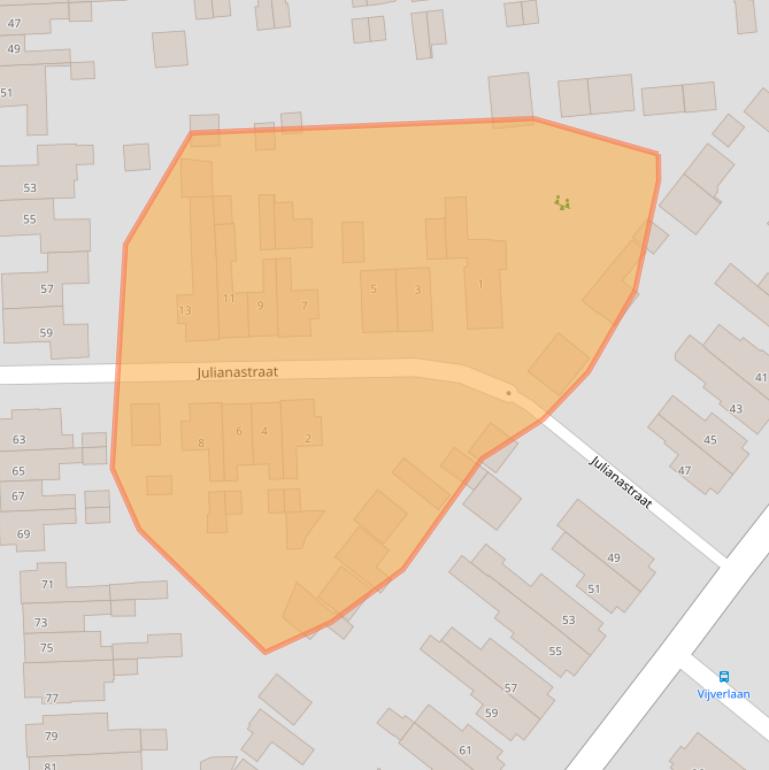 Kaart van postcodegebied 7621EE.