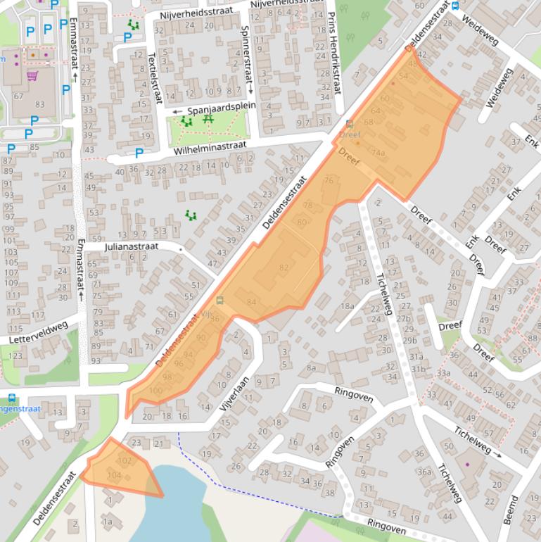 Kaart van postcodegebied 7621EK.