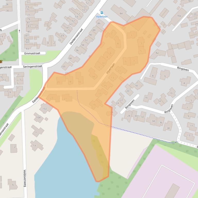 Kaart van postcodegebied 7621EL.