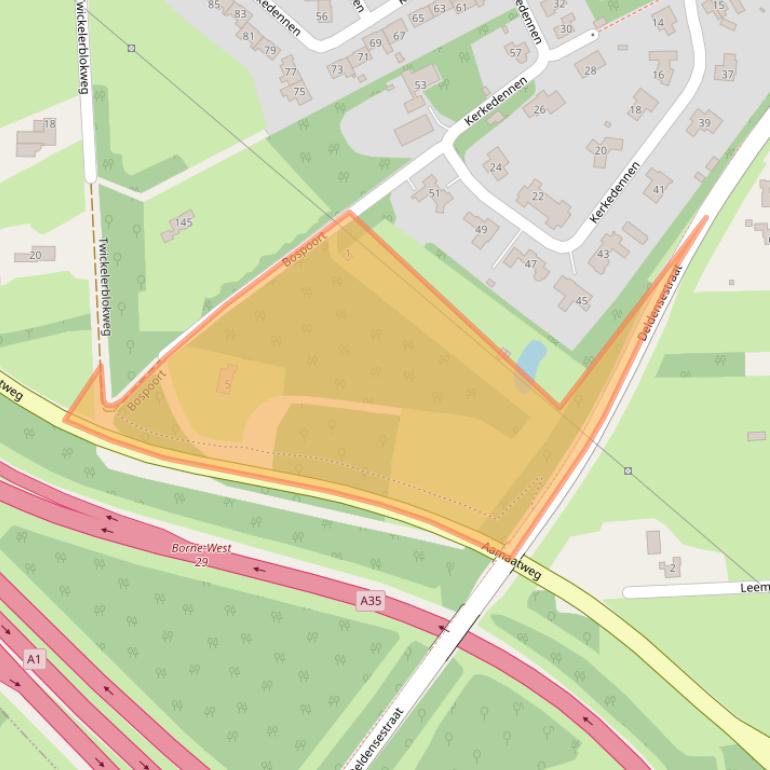 Kaart van postcodegebied 7621EZ.