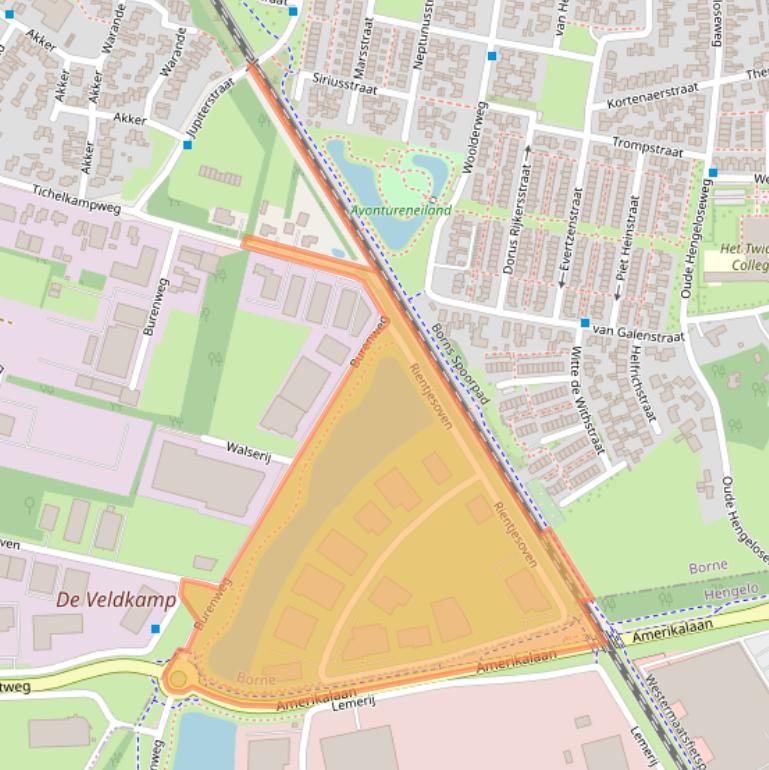 Kaart van postcodegebied 7621HG.