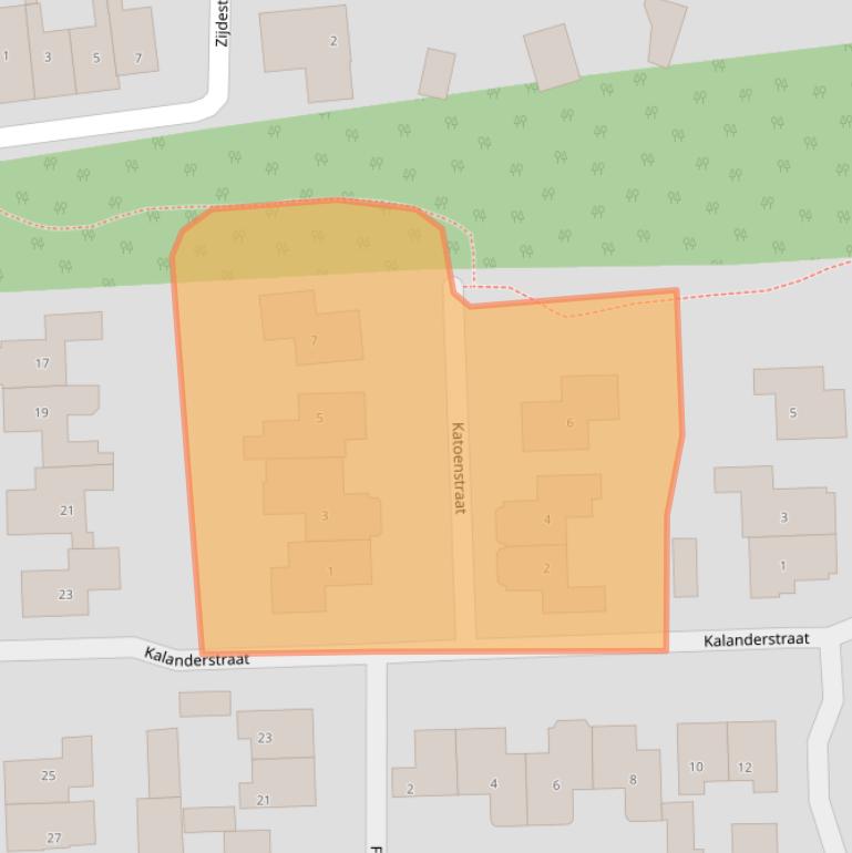 Kaart van postcodegebied 7621TC.