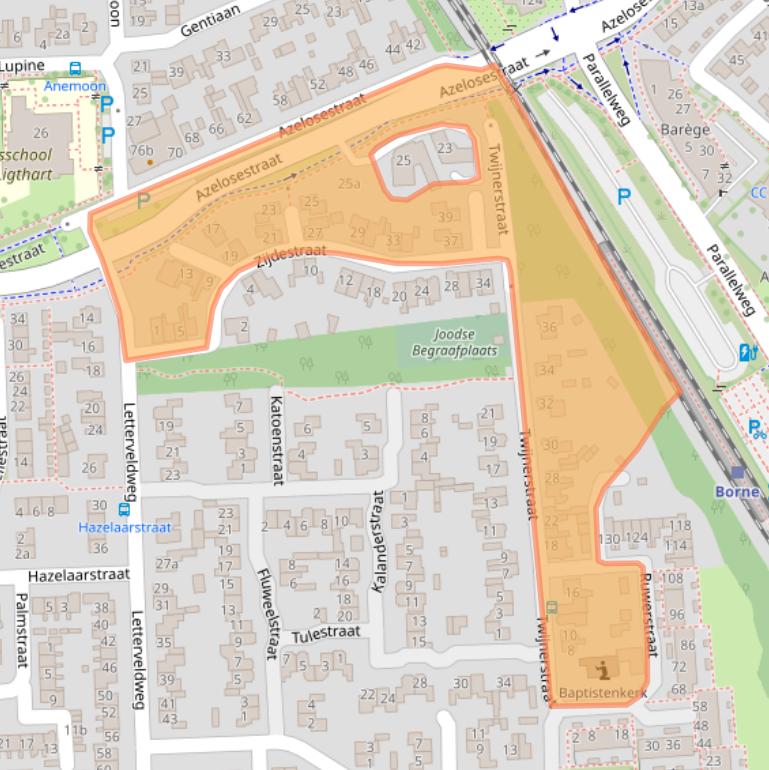 Kaart van postcodegebied 7621TK.
