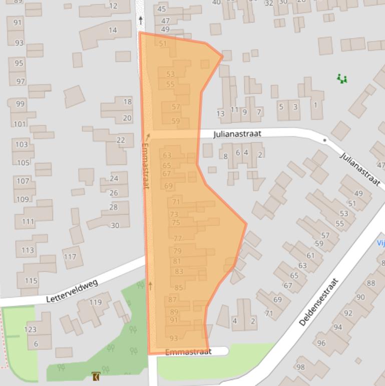 Kaart van postcodegebied 7621TW.